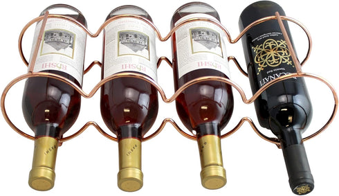 Dependable Industries Essentials Rose Gold Stackable Table Top Wine Rack, Holds 7 Bottles, Perfect for Home Decor