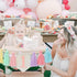 1st Handmade Boho Macaron Theme Birthday High Chair Banner for Baby Girls with Pink First Birthday Cone Hat and One
