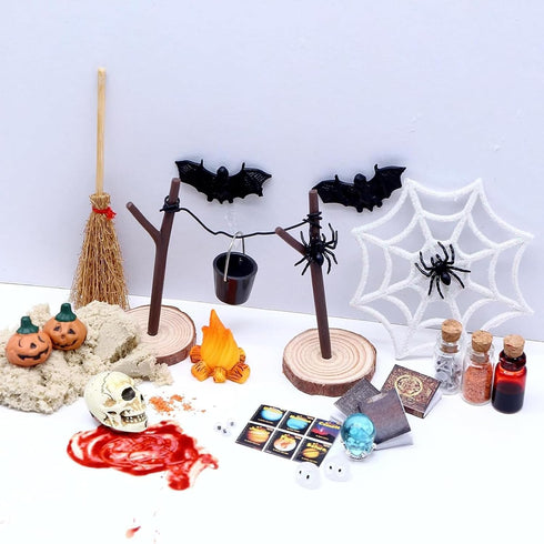 BinaryABC Decorations,26Pcs Halloween Dollhouse Miniature Garden Accessories,Halloween Mini Fairy Garden