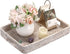 Hipiwe Rattan Serving Tray with Handles Handwoven Basket Tray for Storage Breakfast Dessert