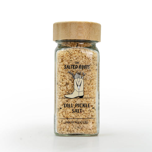 4oz The Salted Roots - Dill Pickle Salt - Vodka-Infused with Fresh Dill, Vinegar & Pickling Spices - Tangy Gourmet