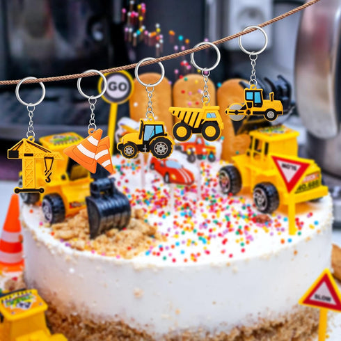 36 Fumete Pcs Construction Tractor Party Favors Fillers Construction Keychains Goodie Bags Stuffers for Kid Student