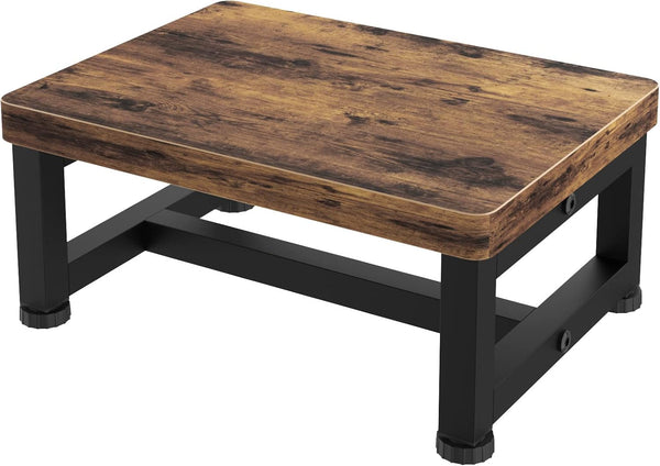 Wooden Step Stools for Adults Kids with Non-Slip Rubber Feet, Heavy Duty