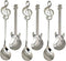 Maydahui 6PCS Guitar Spoons, 18/10 Stainless Steel Musical Note Teaspoons for Dessert