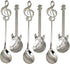 Maydahui 6PCS Guitar Spoons, 18/10 Stainless Steel Musical Note Teaspoons for Dessert