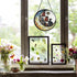 Iznomo Cat Suncatcher - Sun Catchers Indoor Window, Celestial Stained Glass Window Hanging Decor with Star & Bookshelf