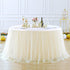 Suppromo 9ft Champagne Tulle Table Skirts, Tutu Table Cloth Cover for Wedding Birthday Party Decor