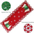 36 inches Christmas Tree Table Runner Embroidered Xmas Red White Snowflakes Runners Snow Decorations Long Coutout