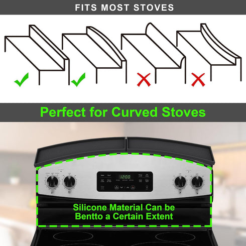 Mofason 30 Inch Silicone Magnetic Stove Top Shelf, Kitchen Over Stove Organizer, Non-Slip Spice Rack Tray - Black