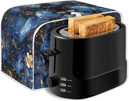 Butterfly Toaster Dust Cover 4 Slice, Washable Floral Anti-Sputtering Cover for Toasters and Bread Makers