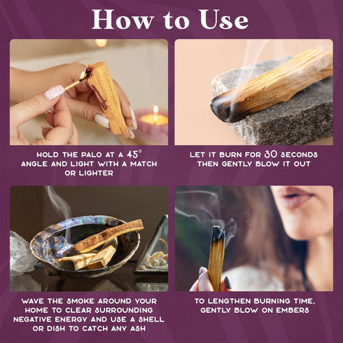 Purple Canyon Palo Santo Incense Sticks - 8 Pack, Sustainably Harvested Natural Incense for Smudging, Meditation,