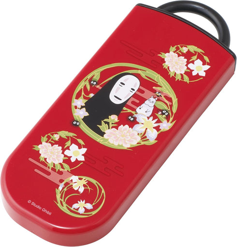 No-Face Utensil Set, Reusable Fork, Spoon, Chopsticks with Carrying Case, Authentic Japanese Design (Dark Red)