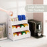 3-Tier Countertop Wisuce Tea Holder for Tea Bags Organizer - White Bamboo Tea Organizer for Tea Bags Stackable Wall