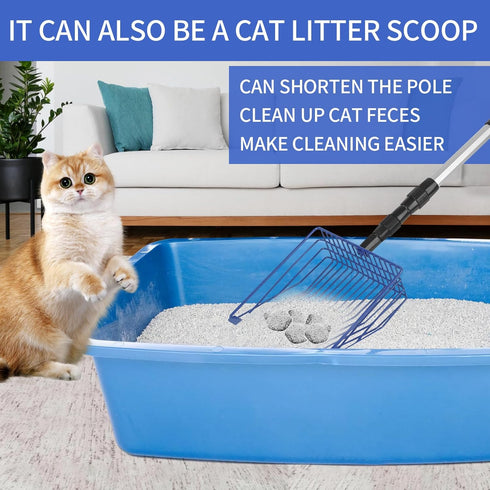 Jonkehai 6inch 23 42" Chicken Poop Scooper Metal Chicken Litter Scoop Extendable Metal Cat Litter Scoop to Long Chicken