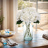 Kimura's Cabin 6pcs Faux White Hydrangea Flowers Bouquets for Home Table Centerpieces & Wedding Decoration