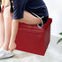 17x13x13in,Red Bsketa Storage Ottoman, Folding Foot Stool with Thicker Foam Padded Seat Small Leather Storage Ottoman