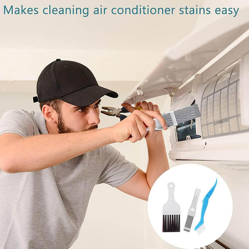 Air Conditioner Condenser Fin Comb Cleaner Kit, Stainless Steel Metal Fin Comb for Evaporator Radiator Repair