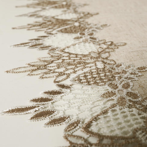 36 Inches 16 36 Inch) Phantomon Neutral Linen Table Runner Beige Embroidered Runner Lace Centerpiece for Dresser Tops
