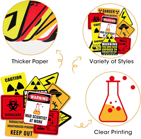 WERNNSAI Science Party Decorations - 9PCS Mad Scientist at Work Home Wall Decor Signs for Birthday Party