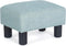 Adeco 15x10.8x8.7inch Small Ottoman Footstool- Mordern Rectangle Soft Fabric Footrest