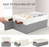 Closet Organizer Bins 3 Pack, Large Storage Bins for Shelves, Foldable with Leather Handles, Grey