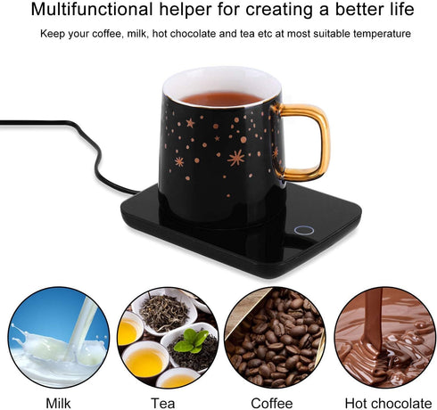Misby Coffee Mug Warmer with Auto Shut Off, Gravity-Induction for Desk Use, Perfect Gift for Coffee Lovers (Black)