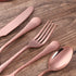 5-Piece Rose Gold Silverware Flatware Set - Service for 1, Stainless Steel Cutlery for Wedding, Dishwasher Safe