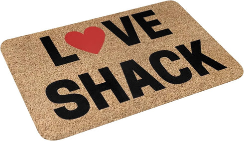 Welcome Mats for Front Door Outdoor Entry 17x30 Inch, Love Shack Valentine’s Day Doormat, Funny Non Slip Mat