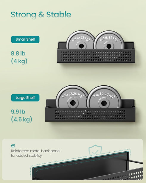 Set 4, 2 2 UKCS061B01 SONGMICS Strong Magnetic Spice Rack for Refrigerator, of Large and Small Kichen Magnetic Shelves