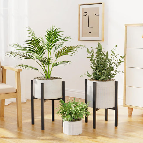 8 12 Inches Linpla Adjustable Metal Plant Stand Indoor Outdoor - Fits to Pots - Mid Century Modern Planter Stand Single
