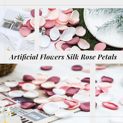 Der Rose 300pcs Artificial Silk Pink Rose Petals for Aisle Centerpieces Table Confetti Party Favors