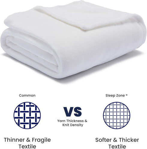 SLEEP ZONE Flannel Fleece Baby Sublimation Blanket 30x40 Inches, Soft Fuzzy Plush White Kids Bed Travel Throw for