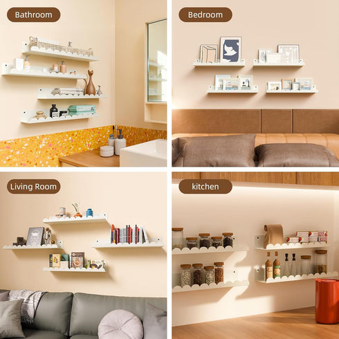 sothfubo Storage,17 Inch Set 4,Wall 17 inch) Nursery Book Shelves,Kids Bookshelf and Toy Metal Floating Shelves