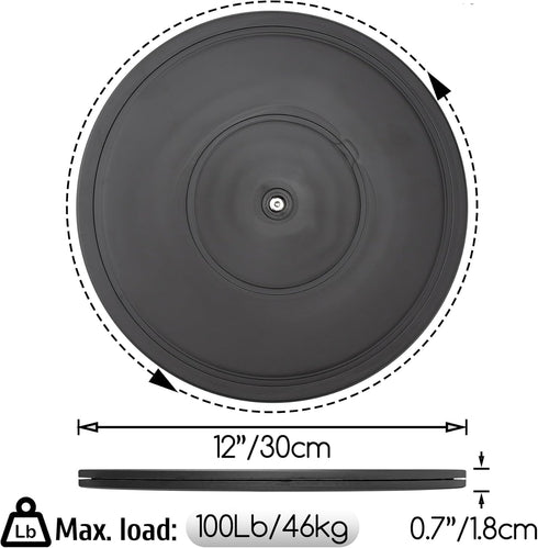 Famgee 12 Inch Heavy Duty Lazy Susan Turntable Rotating Swivel Stand with Steel Ball Bearings for Flat Panel Monitors