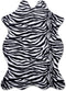 Zebra Print Rug, 3.6x2.5 Feet, Faux Animal Print, Non-Slip Area Rug for Living Room Bedroom Decor
