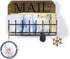 SRIWATANA Rustic Mail Holder Organizer, Key Holder Wall Mount Mail Sorter for Hallway Foyer Home Decoration - Black