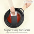 ESLITE LIFE Nonstick Deep Frying Pan Skillet with Lid, 9.5 Inch Healthy Granite Coating (Black)