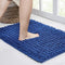 Walensee Non Slip Bathroom Rug, 24x17 Inch Dark Blue, Water Absorbent Super Soft Chenille Mat, Machine Washable