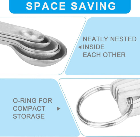 Mini Measuring Spoon Set, Heavy Duty Stainless Steel for Cooking and Baking, Fits in Spice Jar