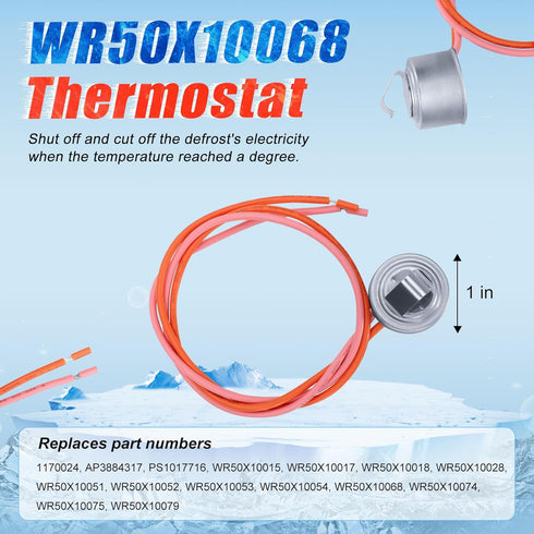 WR51X10055 Refrigerator Defrost Heater Kit - Compatible with General Electric Hotpoint Refrigerators