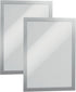 Durable Duraframe Self-Adhesive Magnetic Frame, Silver Tabloid Size 11" x 17", Pack of 2