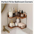 Snuvid 2-Tier Counter Countertop Bathroom Organizer, Wooden Corner Shelf for Vanity Skincare & Makeup, Storage