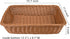 Yarlung 2 Pack Poly Wicker Woven Bread Basket, 15.7 Inch Rectangular Food Serving Holders for Kitchen, Brown