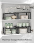 SONGMICS Spice Rack - Cabinet Shelf Organizers, Stackable and Expandable Set of 2 Metal Kitchen Counter Shelves, Ink