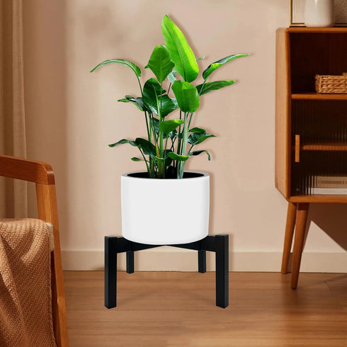 10"-16" 1 Pack) Heavy Duty Adjustable Metal Plant Stand for Plant Pot Indoor & Outdoor (Black