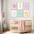 Lwoztra 8x10 Inch Girls Room Wall Art Kids Canvas Poster Nursery Wall Decor Pink Colorful Prints Baby Toddler Pictures