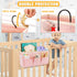 Lilithye Bedside Organizer with Fixed Straps and Water Bottle Holder for Home, College, Dorm, Bunk, Hospital, Crib, Bed