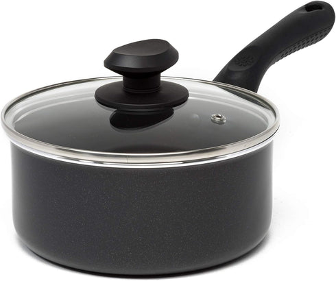 Ecolution Artistry Nonstick Sauce Pan, 2-Quart, Black, Easy to Clean, Dishwasher Safe