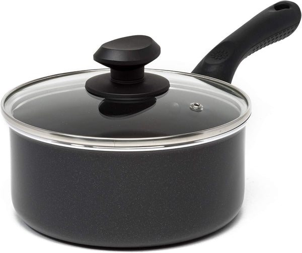 Ecolution Artistry Nonstick Sauce Pan, 2-Quart, Black, Easy to Clean, Dishwasher Safe
