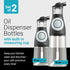 Set 2 Set, Belwares Oil and Vinegar Dispenser with Measuring Cup - Glass Olive Oil Dispenser Bottles for Kitchen